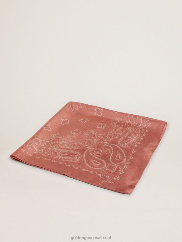 Old-rose-colored Collection scarf with paisley pattern FN20N323 Women Golden Goose