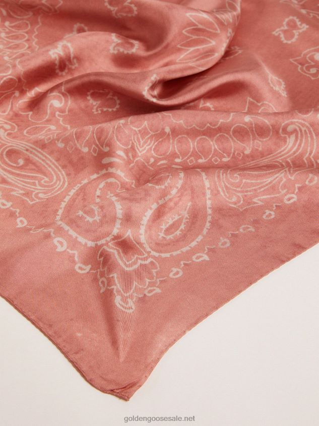 Old-rose-colored Collection scarf with paisley pattern FN20N323 Women Golden Goose