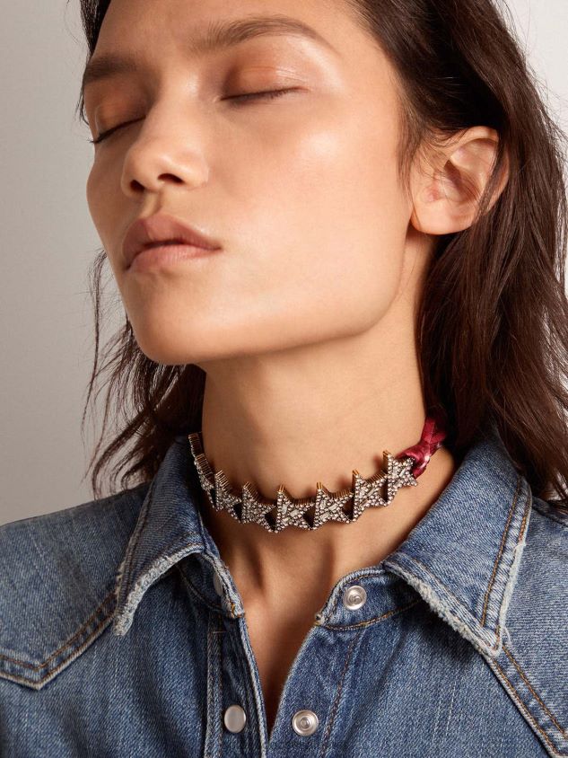 Star Jewelmates Collection choker necklace in old gold color with decorative stars FN20N401 Women Golden Goose