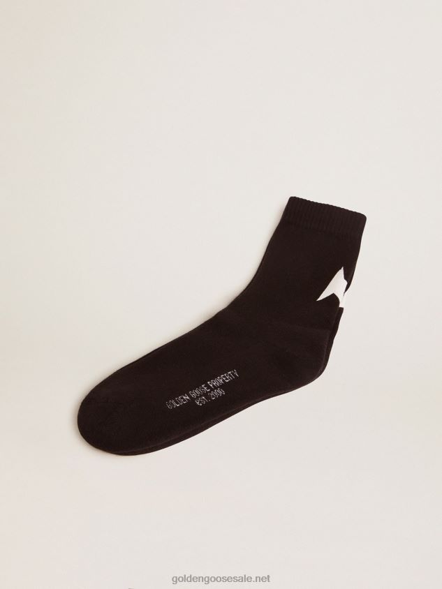 Black Star Collection socks with contrasting white star FN20N342 Women Golden Goose