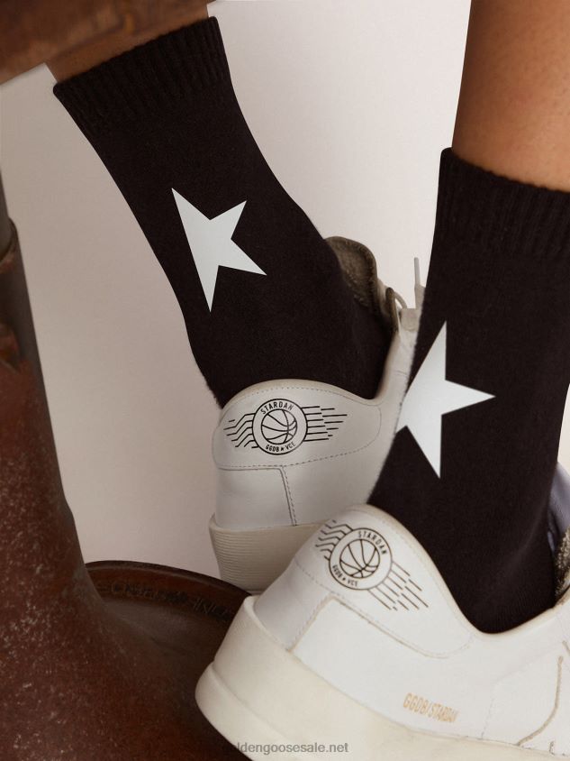 Black Star Collection socks with contrasting white star FN20N342 Women Golden Goose