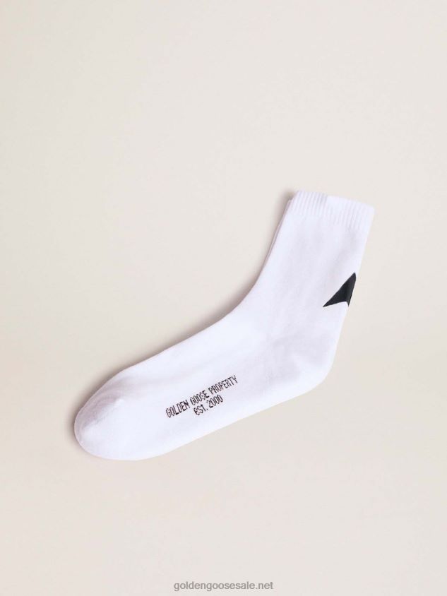 White Star Collection socks with contrasting black star FN20N315 Women Golden Goose