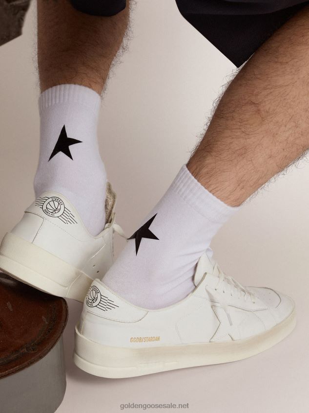 White Star Collection socks with contrasting black star FN20N315 Women Golden Goose
