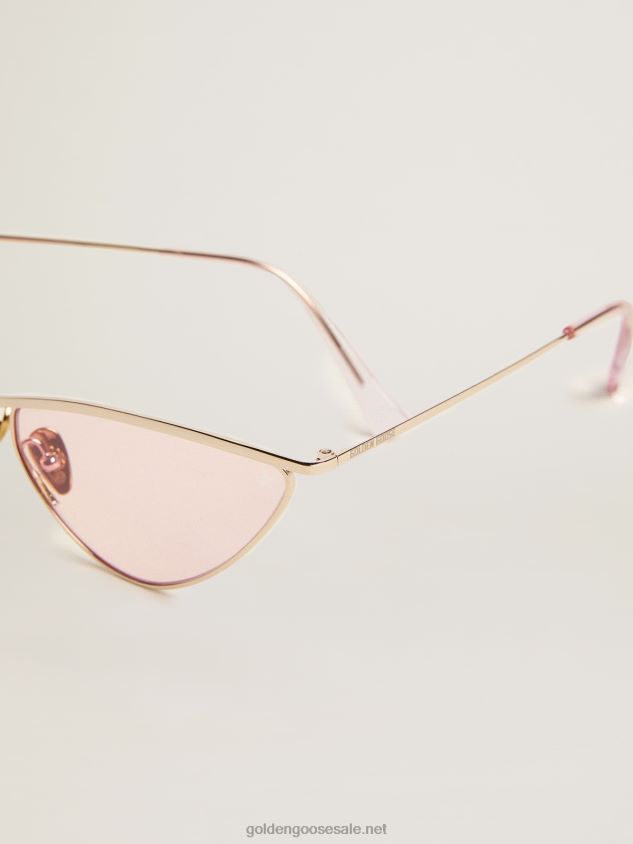 Cat eye-style Sunframe Scarlett with rose gold frame and pink lenses FN20N321 Women Golden Goose