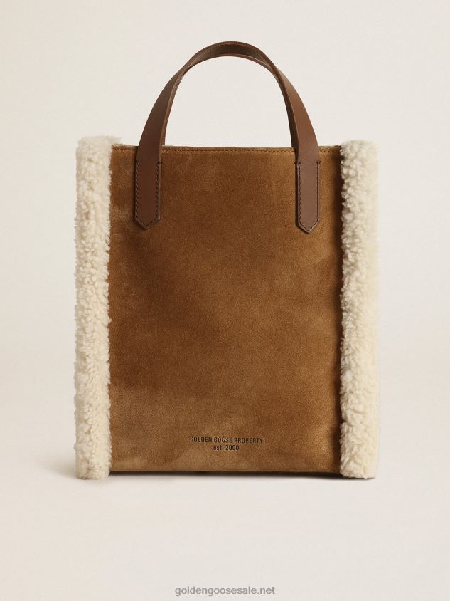 Mini California Bag in suede leather with shearling trim FN20N457 Women Golden Goose