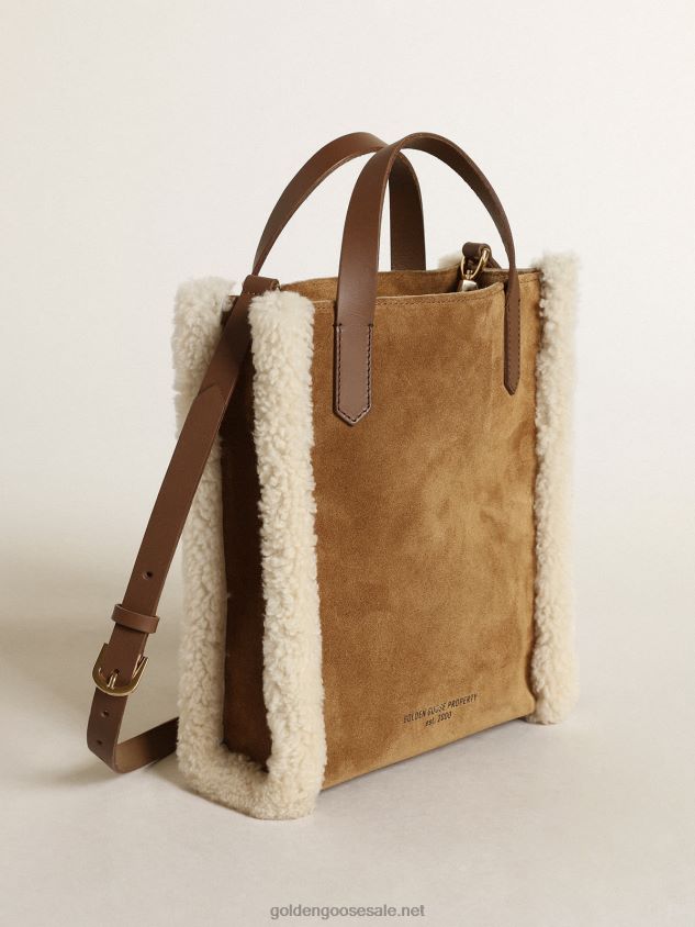 Mini California Bag in suede leather with shearling trim FN20N457 Women Golden Goose