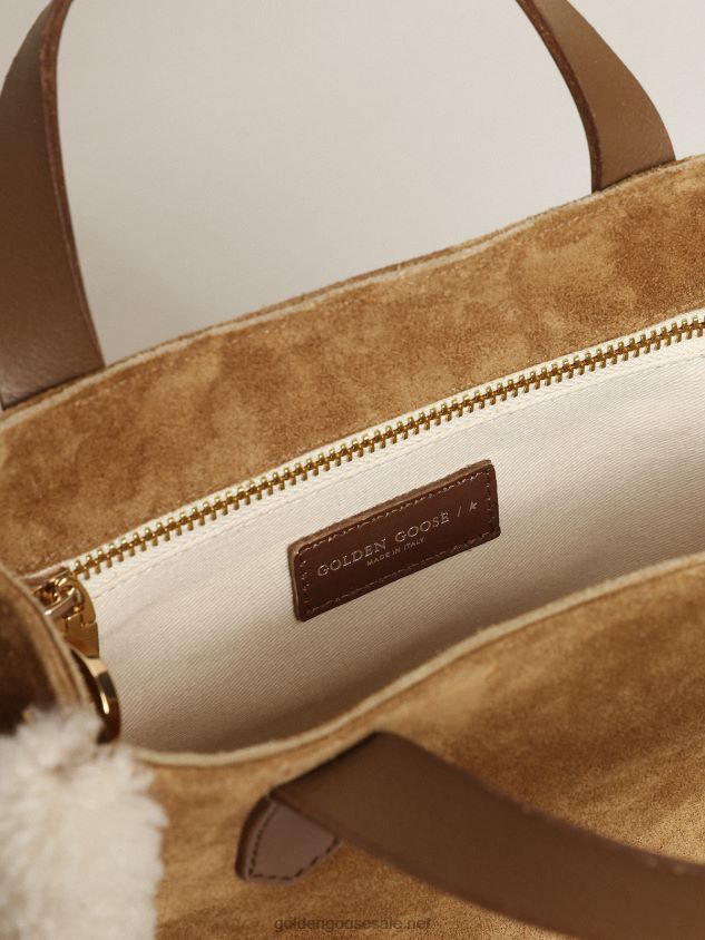 Mini California Bag in suede leather with shearling trim FN20N457 Women Golden Goose