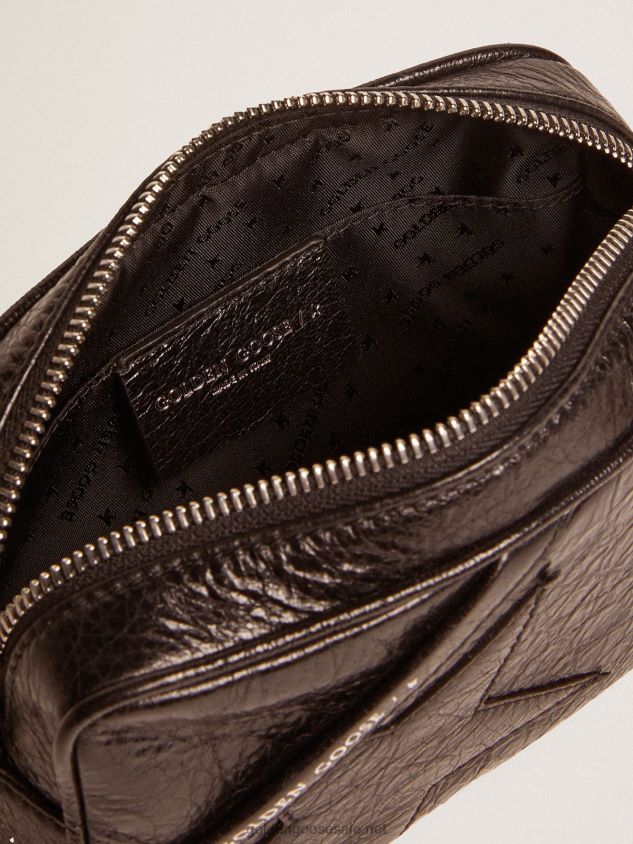 Mini Star Bag in glossy black leather with tone-on-tone star FN20N482 Women Golden Goose