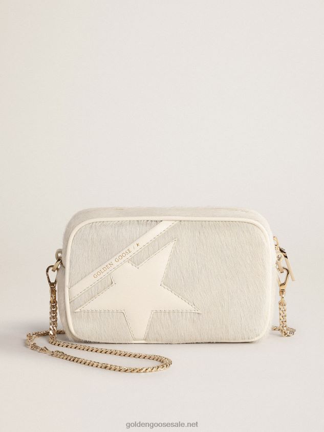 Mini Star Bag in heritage white leather with tone-on-tone star FN20N485 Women Golden Goose