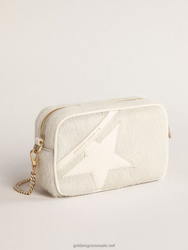 Mini Star Bag in heritage white leather with tone-on-tone star FN20N485 Women Golden Goose