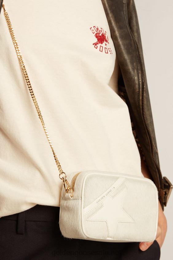 Mini Star Bag in heritage white leather with tone-on-tone star FN20N485 Women Golden Goose