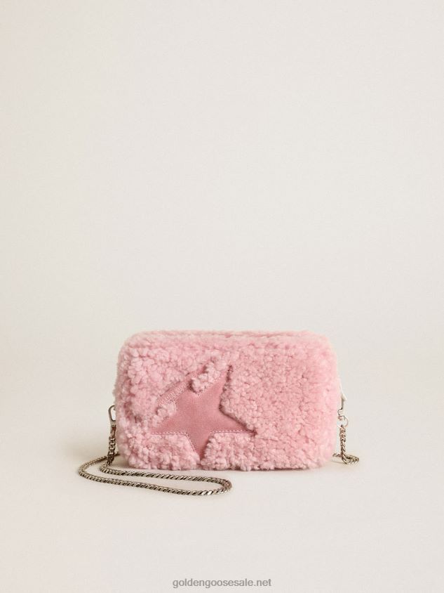 Mini Star Bag in pink shearling with suede star FN20N447 Women Golden Goose