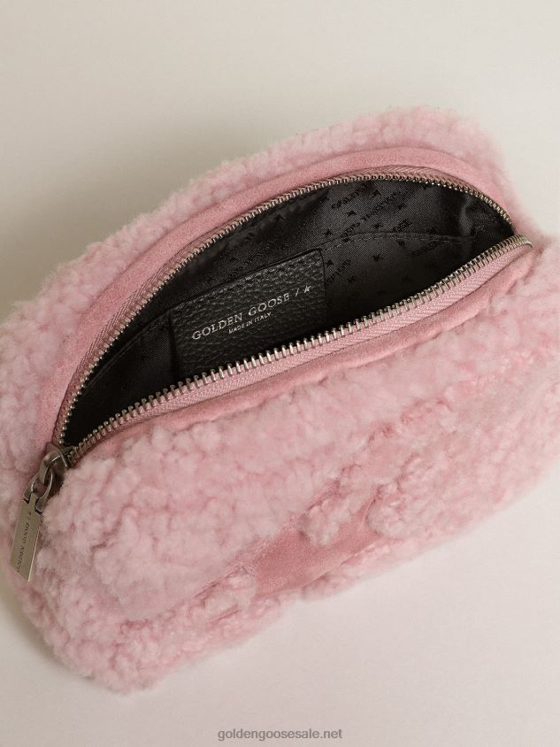 Mini Star Bag in pink shearling with suede star FN20N447 Women Golden Goose