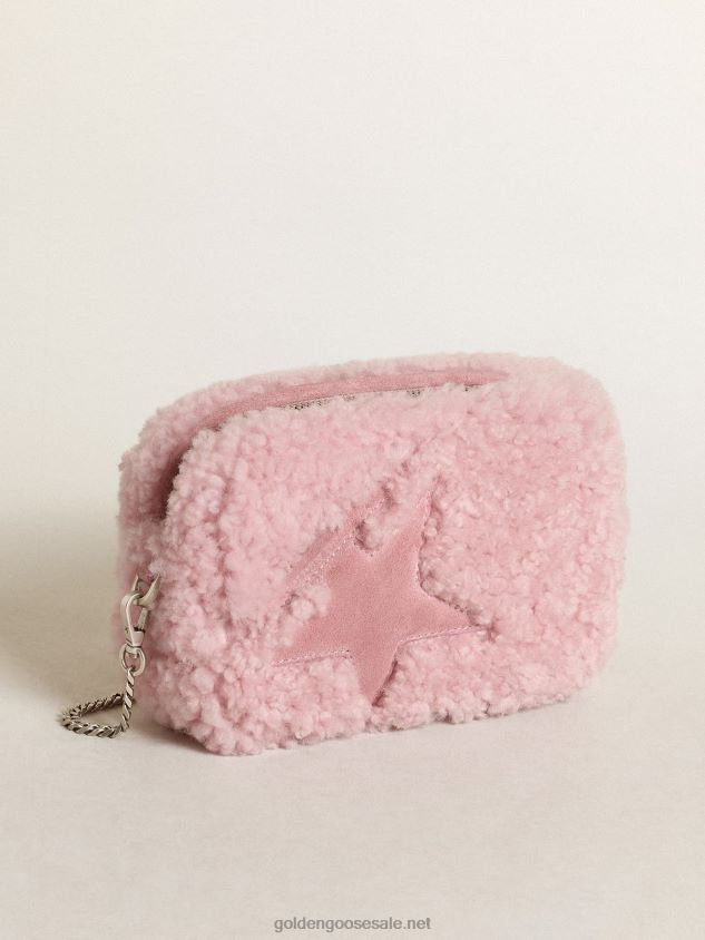 Mini Star Bag in pink shearling with suede star FN20N447 Women Golden Goose