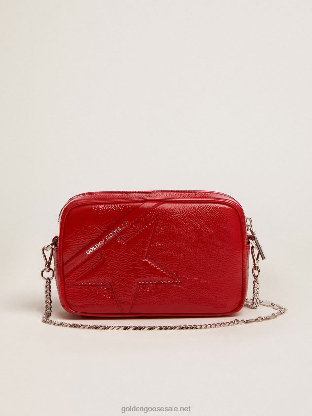 Mini Star Bag in red patent leather with tone-on-tone star FN20N470 Women Golden Goose