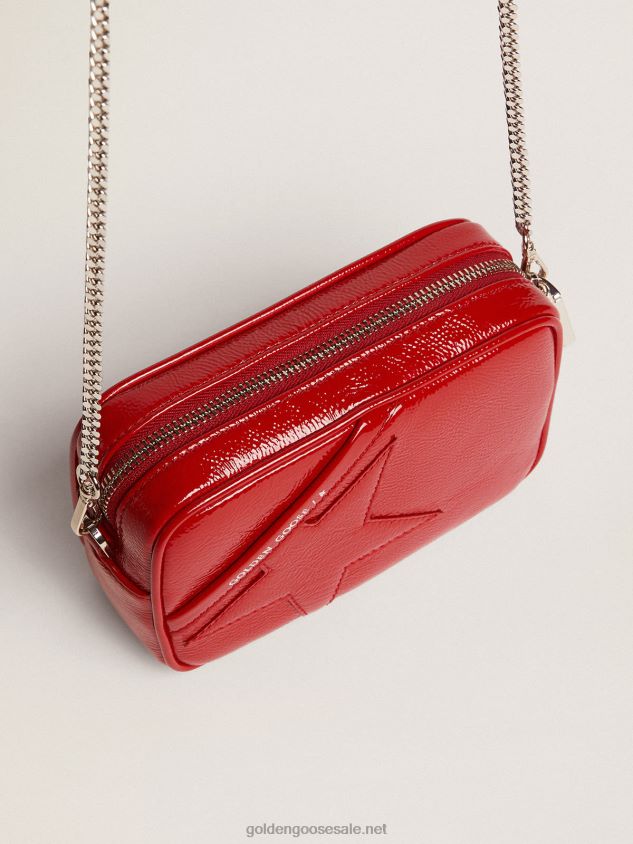 Mini Star Bag in red patent leather with tone-on-tone star FN20N470 Women Golden Goose