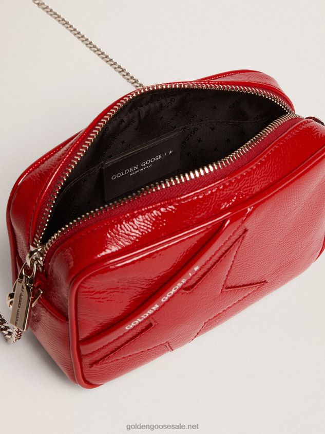 Mini Star Bag in red patent leather with tone-on-tone star FN20N470 Women Golden Goose