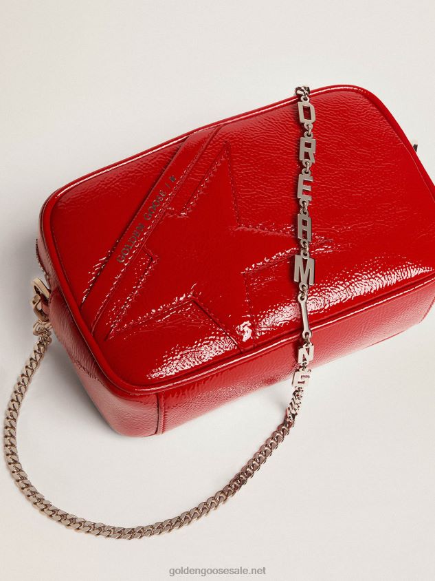 Mini Star Bag in red patent leather with tone-on-tone star FN20N470 Women Golden Goose