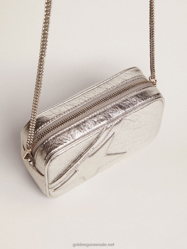 Mini Star Bag in silver laminated leather with tone-on-tone star FN20N481 Women Golden Goose
