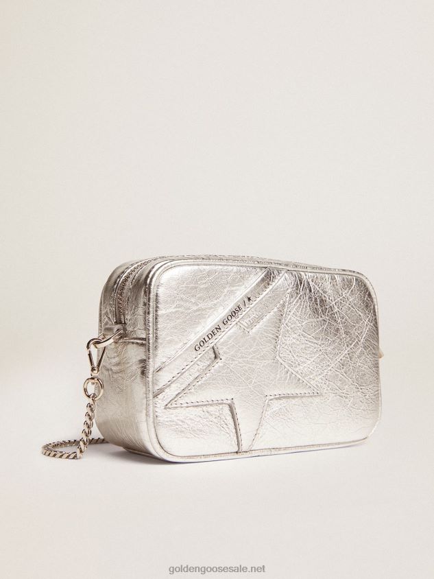 Mini Star Bag in silver laminated leather with tone-on-tone star FN20N481 Women Golden Goose