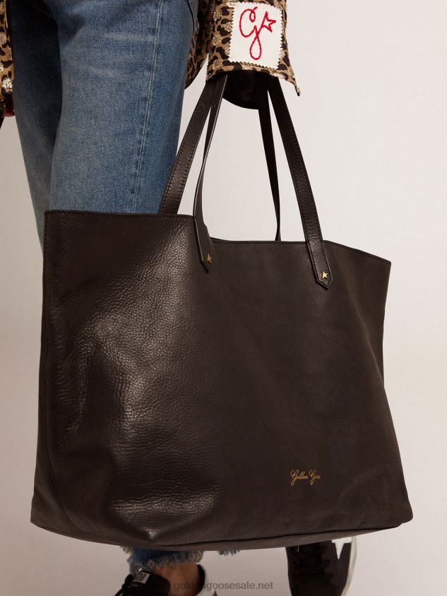 Black Pasadena Bag with gold logo on the front FN20N474 Women Golden Goose