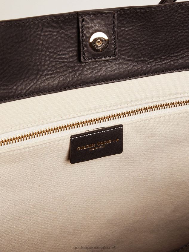 Black Pasadena Bag with gold logo on the front FN20N474 Women Golden Goose
