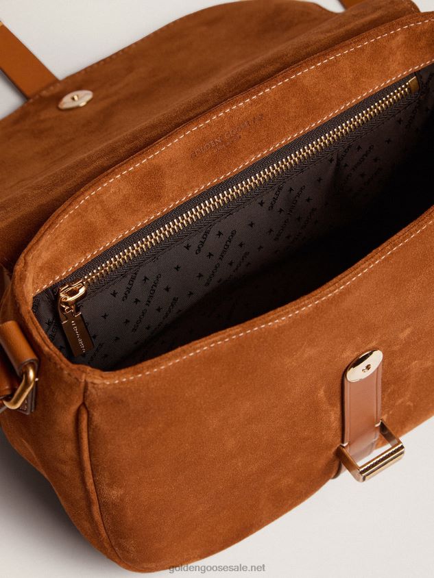Medium Rodeo Bag in rum-colored suede FN20N469 Women Golden Goose