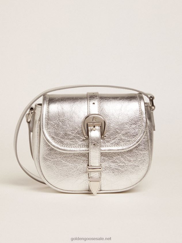Small Rodeo Bag in silver laminated leather FN20N472 Women Golden Goose