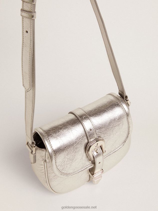 Small Rodeo Bag in silver laminated leather FN20N472 Women Golden Goose