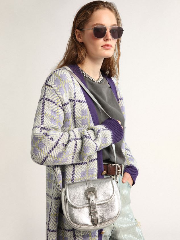 Small Rodeo Bag in silver laminated leather FN20N472 Women Golden Goose