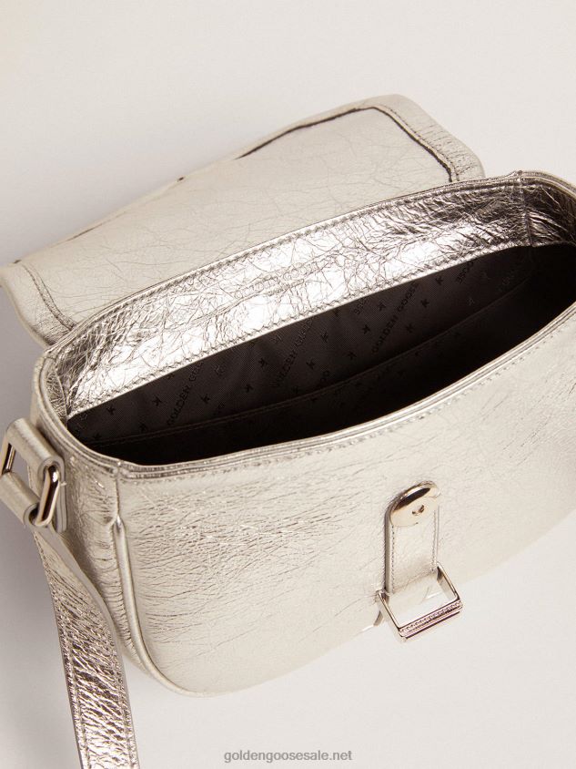 Small Rodeo Bag in silver laminated leather FN20N472 Women Golden Goose