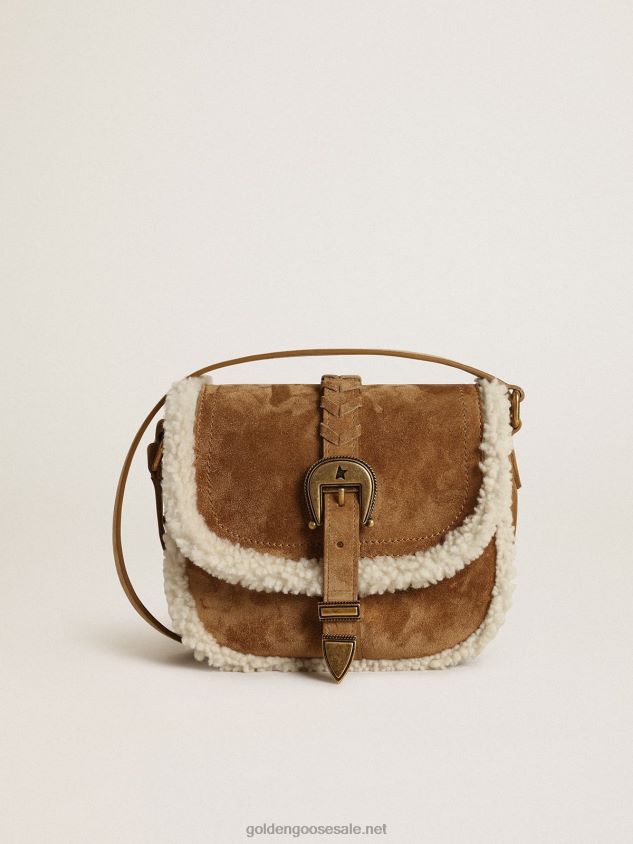 Small Rodeo Bag in suede with shearling details FN20N458 Women Golden Goose