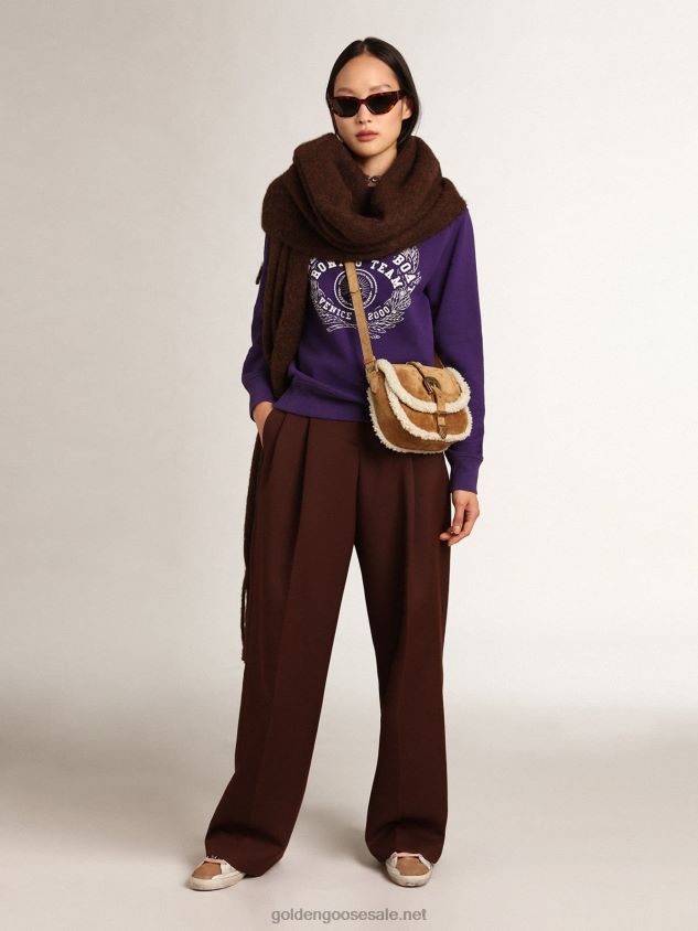 Small Rodeo Bag in suede with shearling details FN20N458 Women Golden Goose