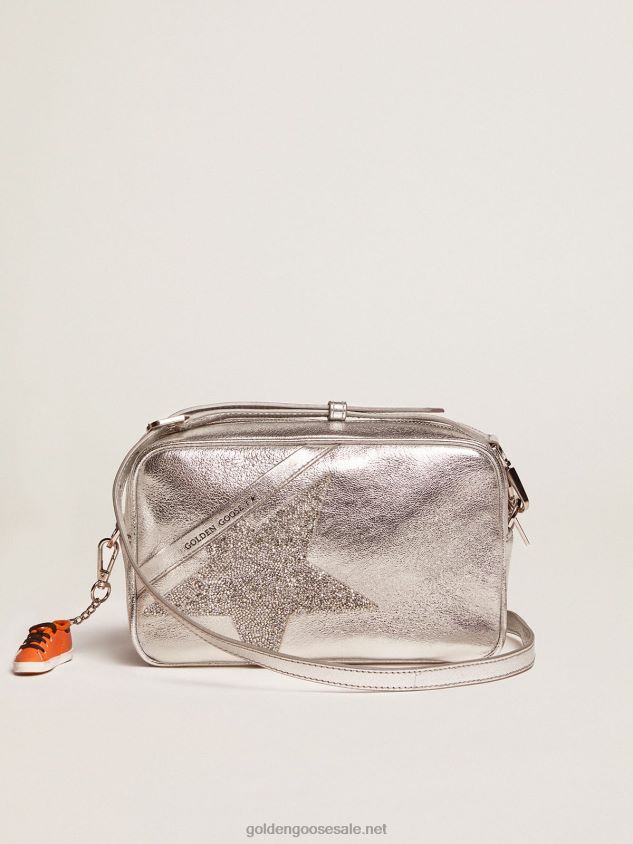 Silver Star Bag made of laminated leather with Swarovski star FN20N479 Women Golden Goose