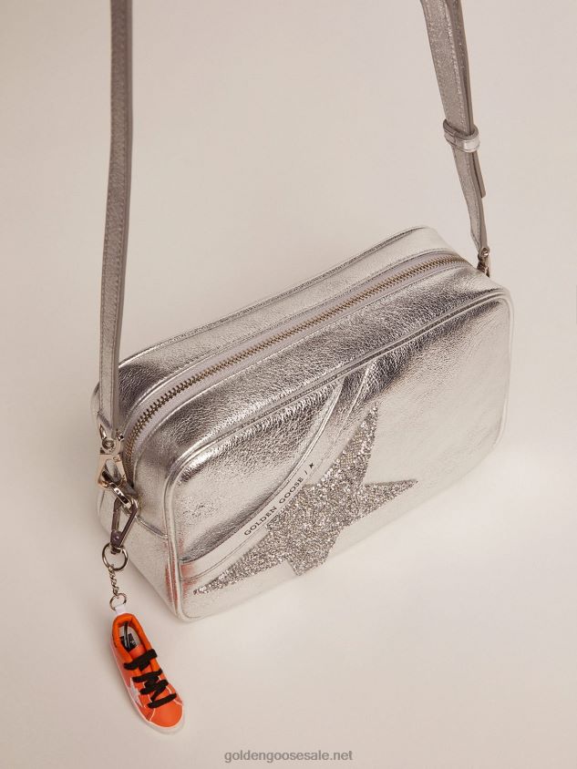 Silver Star Bag made of laminated leather with Swarovski star FN20N479 Women Golden Goose