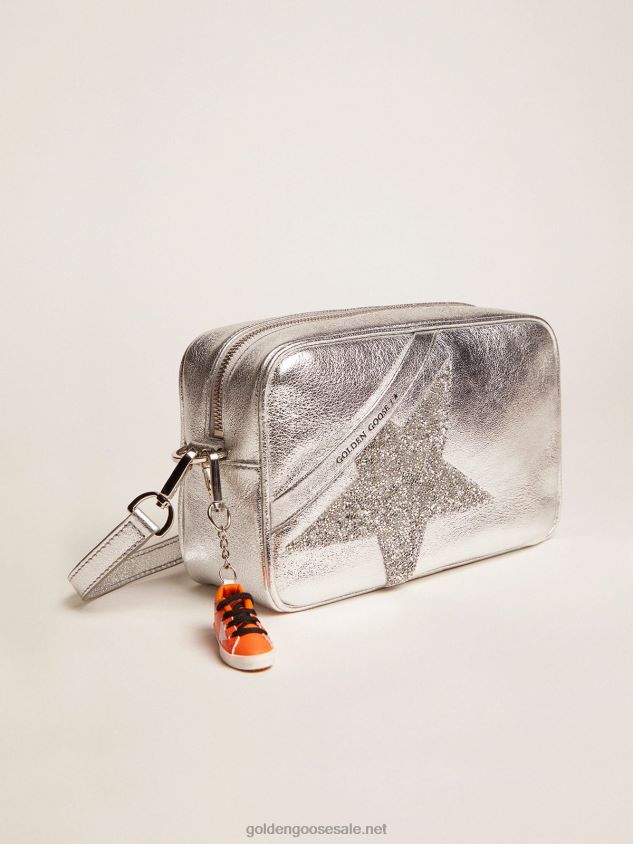Silver Star Bag made of laminated leather with Swarovski star FN20N479 Women Golden Goose