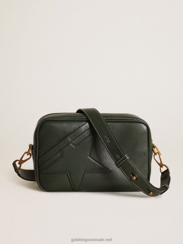 Star Bag in dark green leather with tone-on-tone star FN20N444 Women Golden Goose