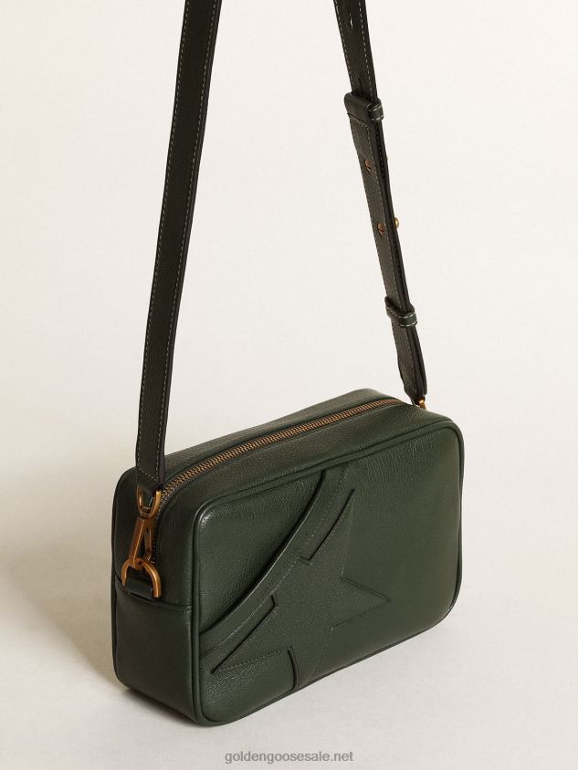 Star Bag in dark green leather with tone-on-tone star FN20N444 Women Golden Goose