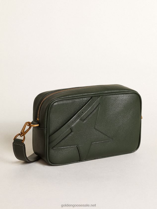 Star Bag in dark green leather with tone-on-tone star FN20N444 Women Golden Goose