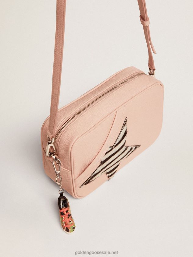 Star Bag in pink leather with zebra-print pony skin star FN20N468 Women Golden Goose