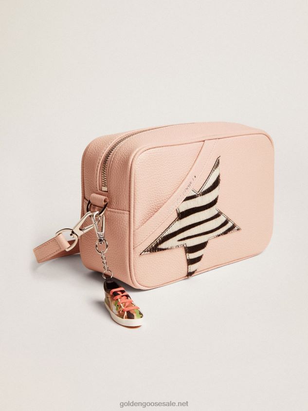 Star Bag in pink leather with zebra-print pony skin star FN20N468 Women Golden Goose