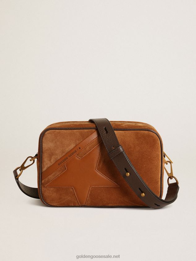 Star Bag in tobacco-colored suede with tone-on-tone leather star FN20N486 Women Golden Goose