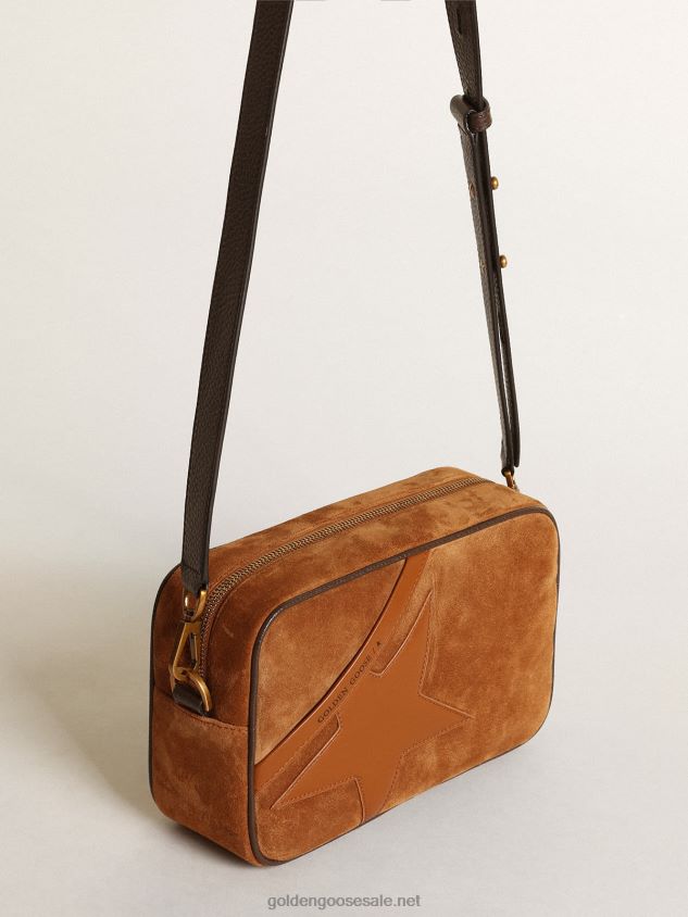 Star Bag in tobacco-colored suede with tone-on-tone leather star FN20N486 Women Golden Goose