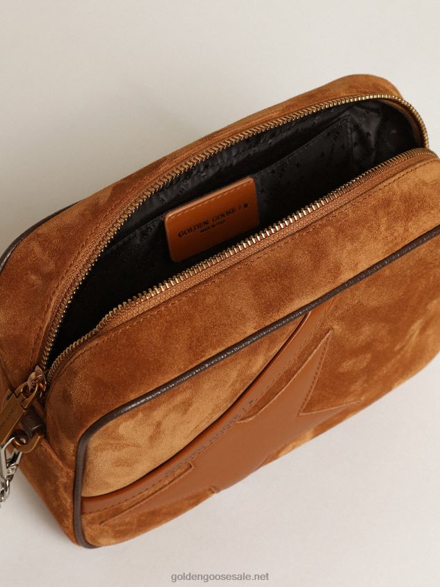 Star Bag in tobacco-colored suede with tone-on-tone leather star FN20N486 Women Golden Goose