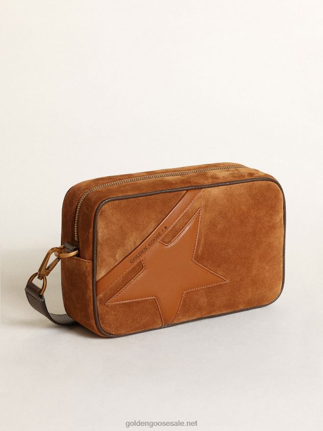 Star Bag in tobacco-colored suede with tone-on-tone leather star FN20N486 Women Golden Goose