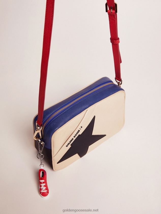 Star Bag made of pebbled leather with black star FN20N465 Women Golden Goose