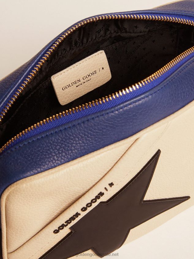 Star Bag made of pebbled leather with black star FN20N465 Women Golden Goose