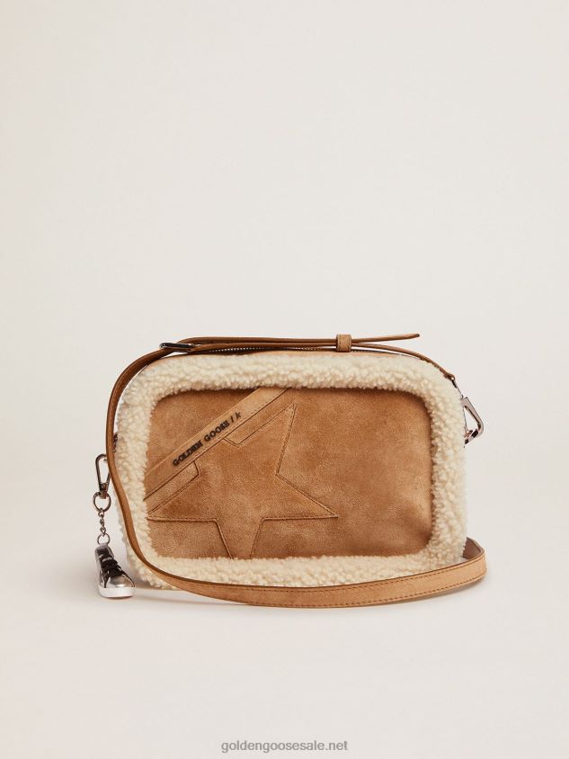 Star Bag made of suede leather with shearling edging FN20N477 Women Golden Goose
