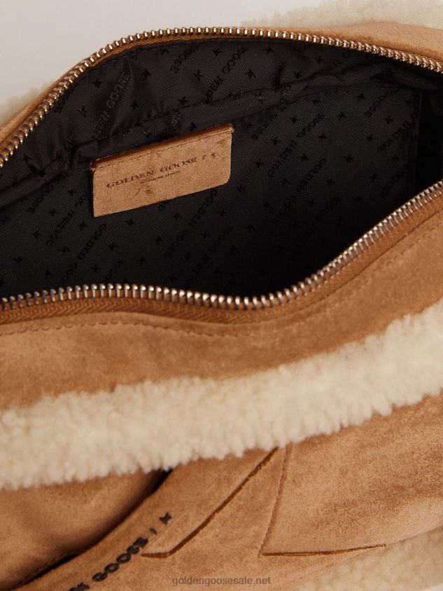 Star Bag made of suede leather with shearling edging FN20N477 Women Golden Goose
