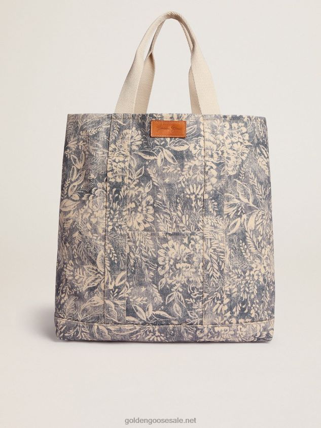 Golden Resort Capsule Collection canvas Ocean bag in vintage blue with contrasting FN20N452 Women